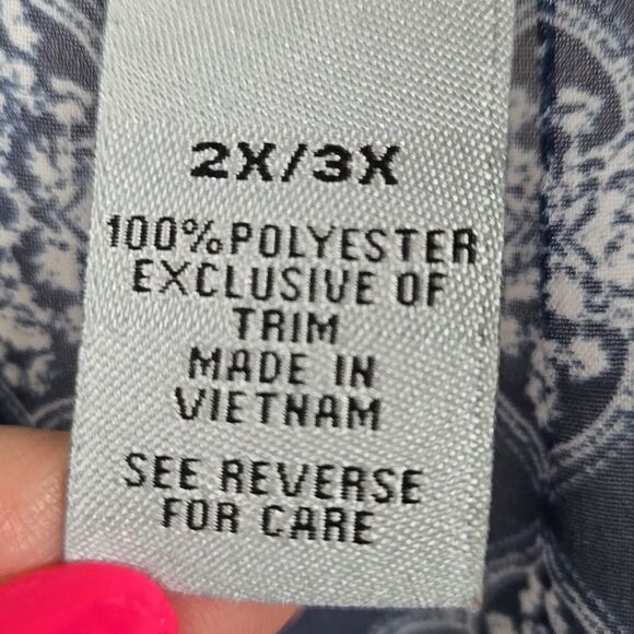 Catherines Scarf Print Kimono Blue Lace 2X/3X Casual Weekend Everyday Feminine - Picture 6 of 10